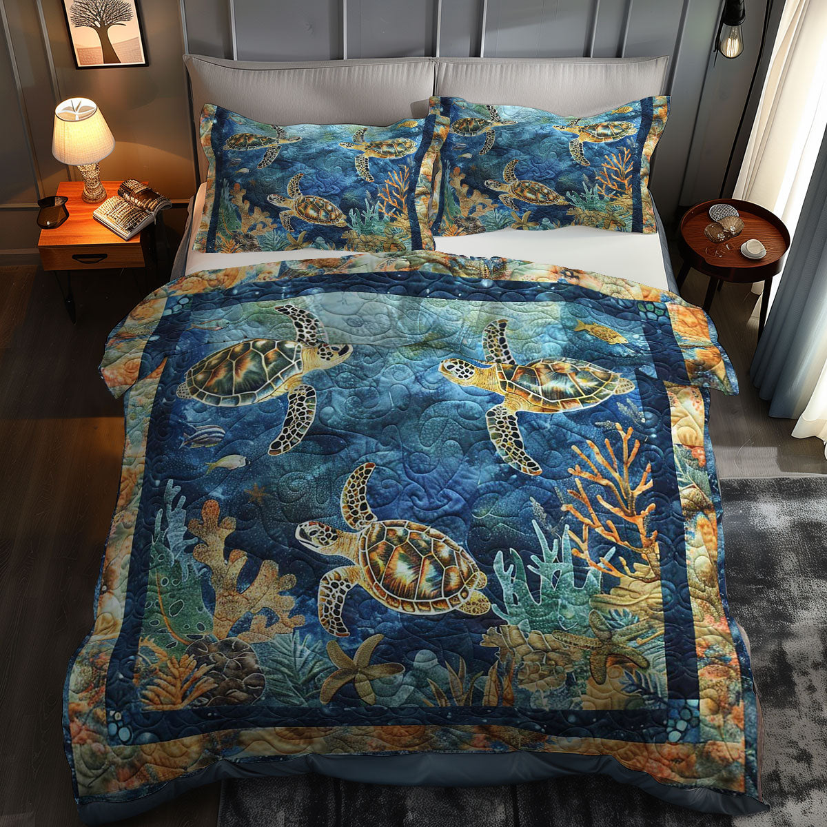 Turtle Deep Dive WN0609016CL Duvet Cover Set