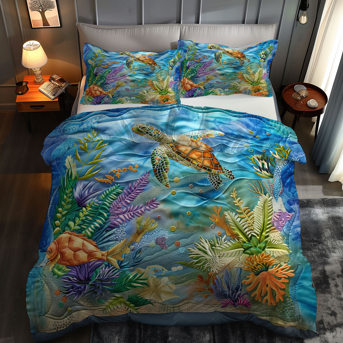 Turtle's Coral Haven WN0609055CL Duvet Cover Set