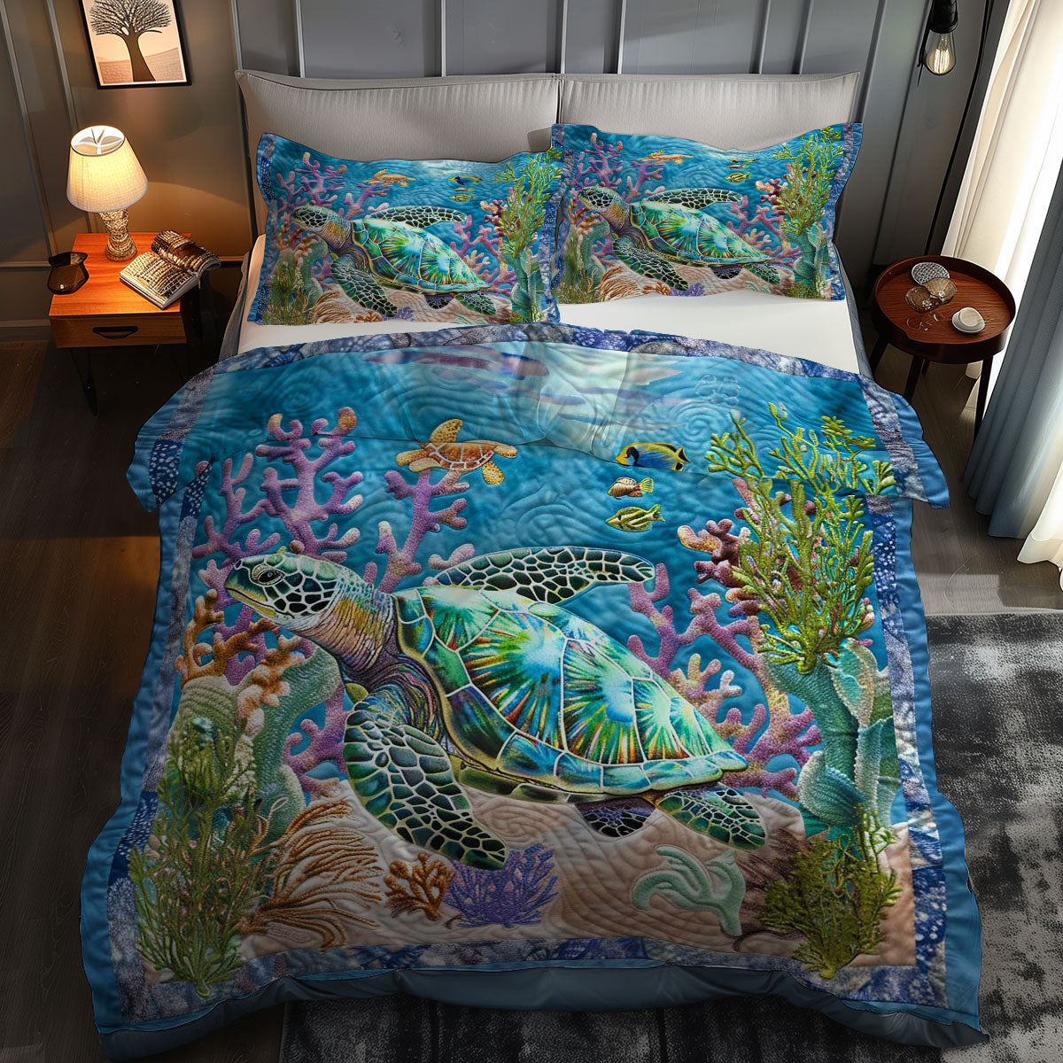 Turtle's Coral Kingdom WN0609056CL Duvet Cover Set