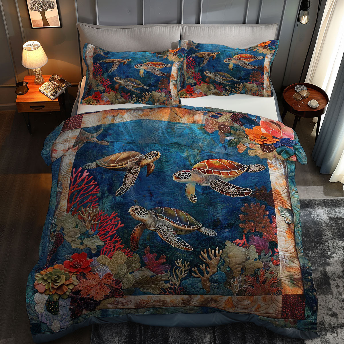 Turtle’s Coral Lagoon Throw WN0609049CL Duvet Cover Set