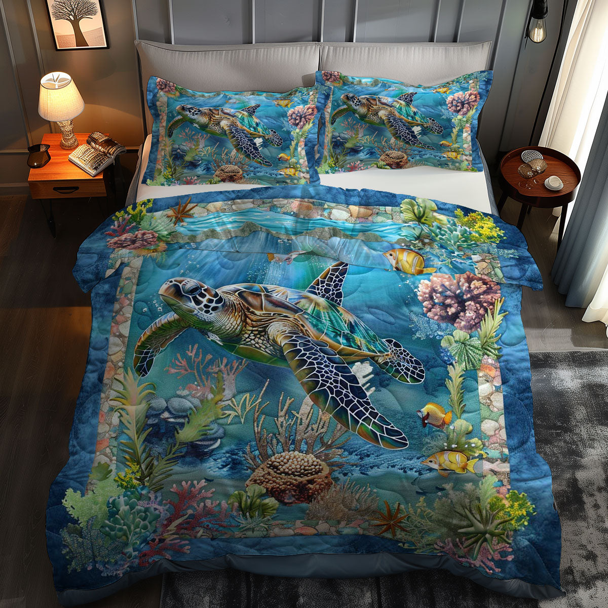 Turtle's Coral Reef Adventure WN0609057CL Duvet Cover Set