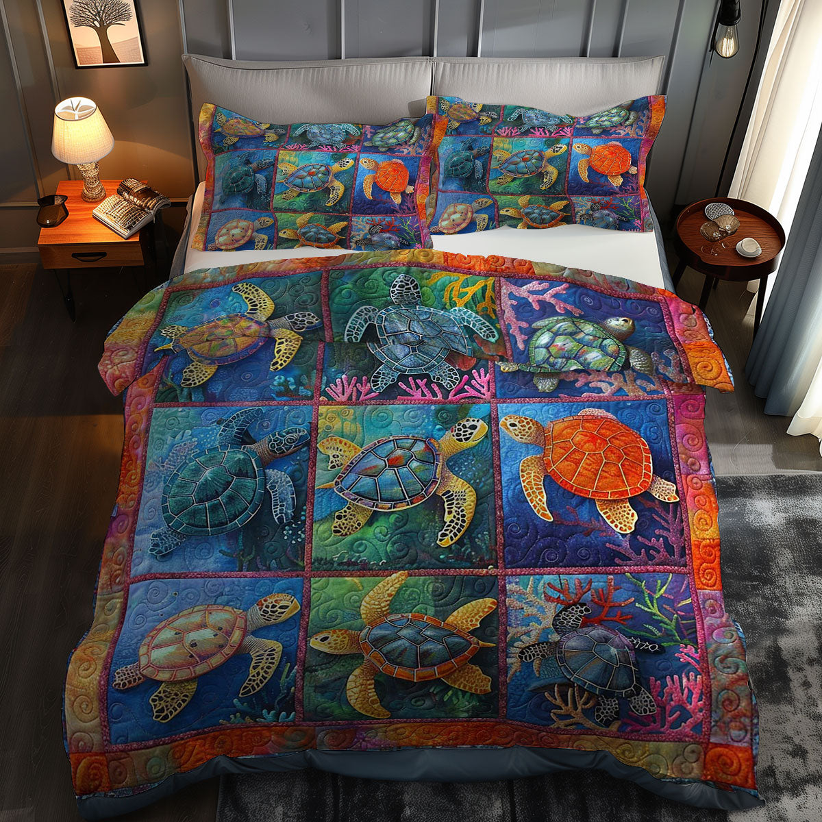 Turtle's Coral Reef Retreat WN0609058CL Duvet Cover Set