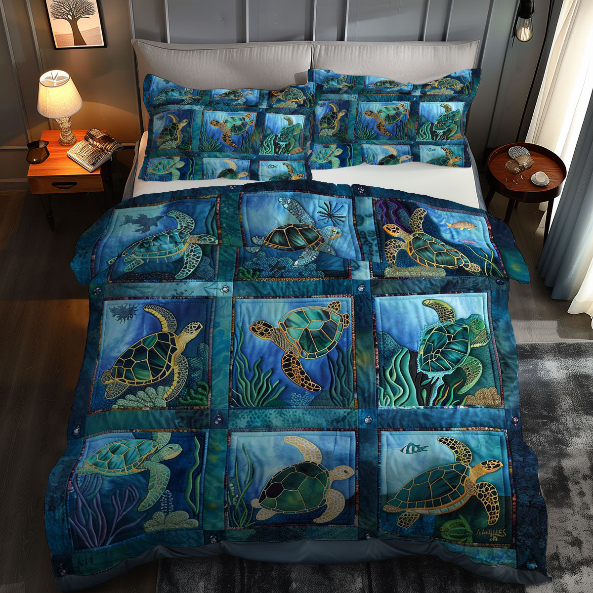 Turtle's Ocean Garden WN0609068CL Duvet Cover Set