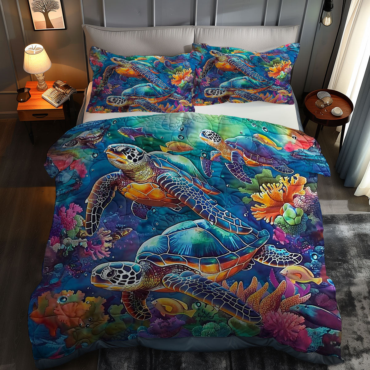 Turtle's Undersea Adventure WN0609085CL Duvet Cover Set