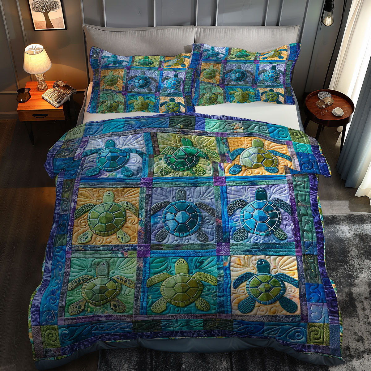 Turtles' Tropical Paradise WN0609084CL Duvet Cover Set