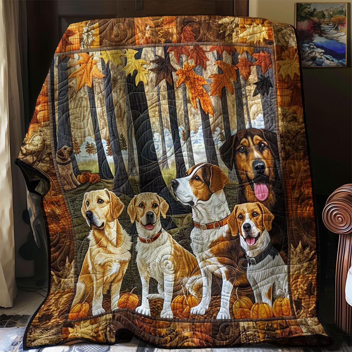Autumn Labrador WJ1008005CL Quilt