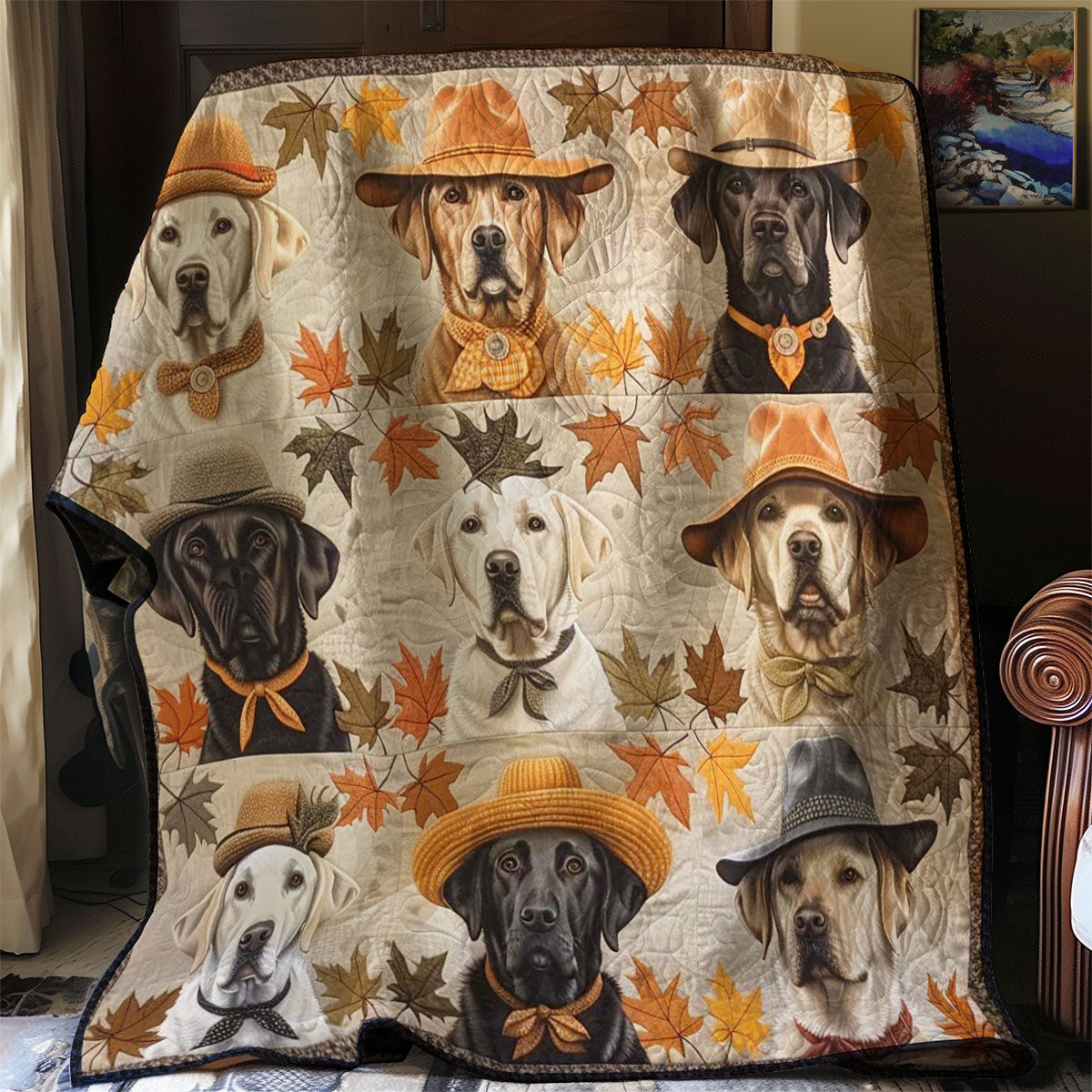 Autumn Labrador WJ1908001CL Quilt