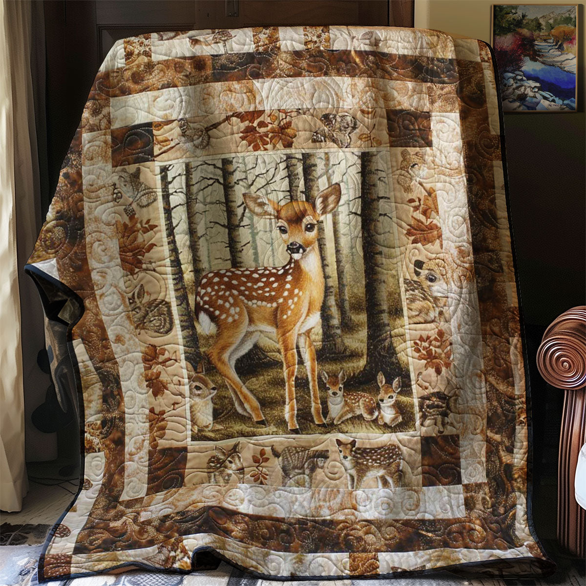 Baby Deer In The Wood WJ0909001CL Quilt