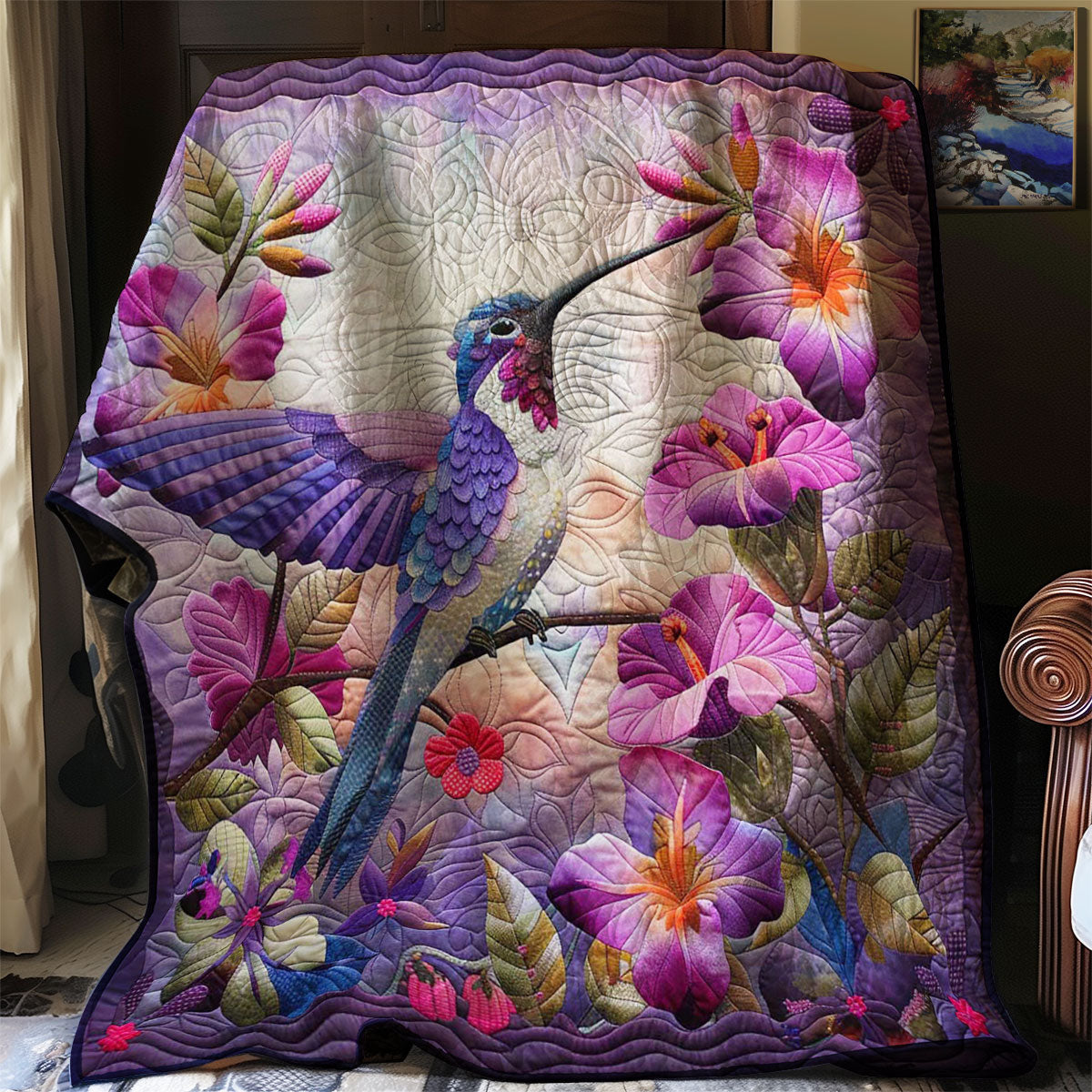 Beautiful Hummingbird WJ2708001CL Quilt