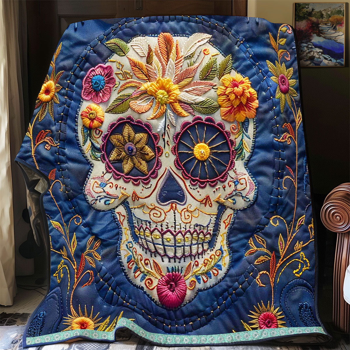 Calavera Sugar Skull WJ1409001CL Quilt