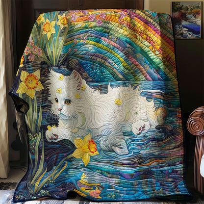 Cute Cat Playing In The Water WJ2708006CL Quilt