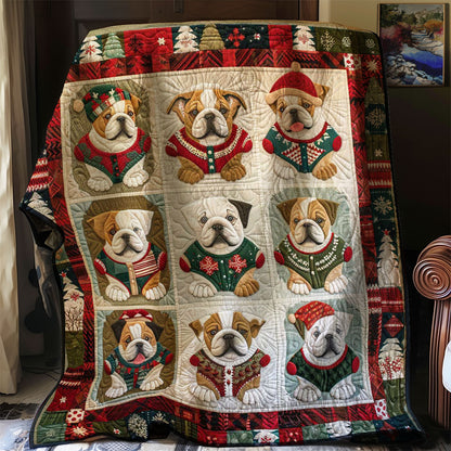 Christmas Bulldog WJ0909008CL Quilt