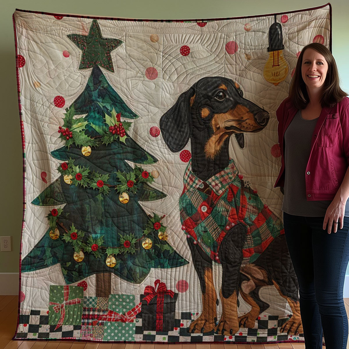 Christmas Dachshund WJ2707015CL Quilt