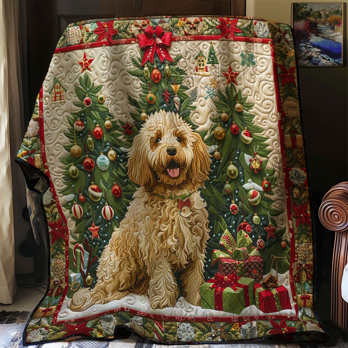 Christmas Dog WJ2708008CL Quilt