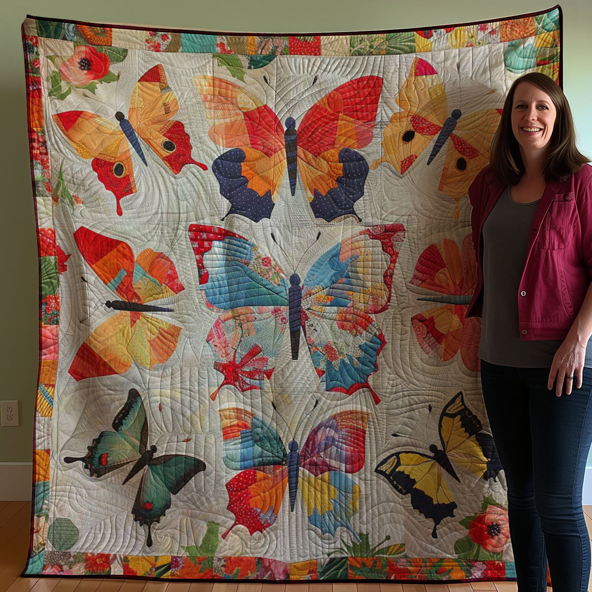 Colorful Butterflies WJ2407017CL Quilt