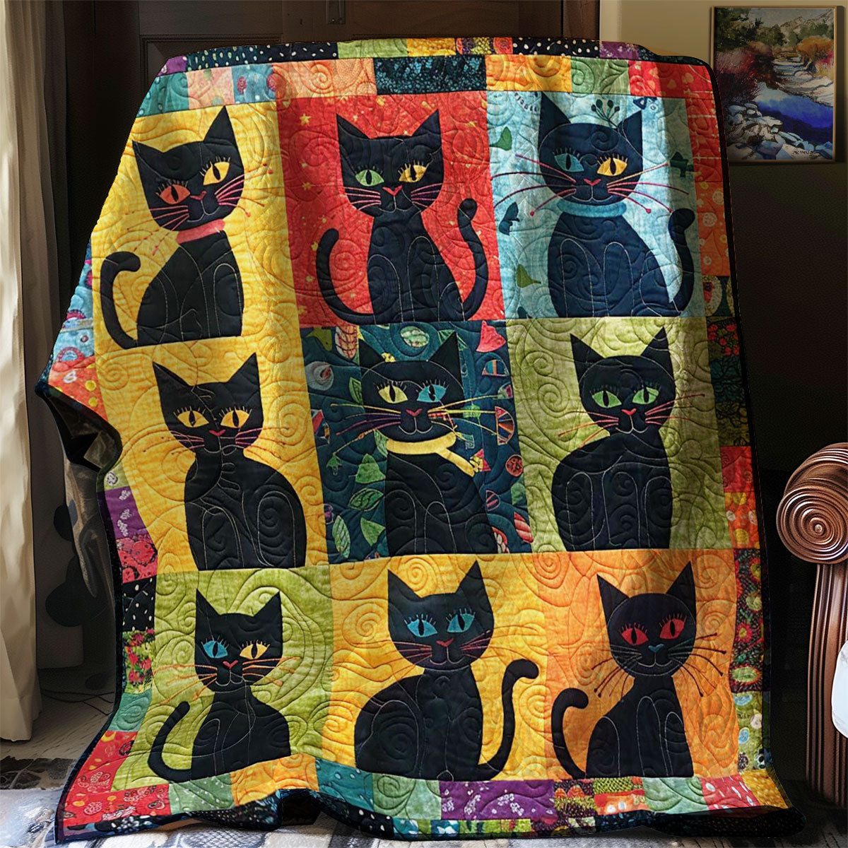 Colorful Cats WJ2108010CL Quilt