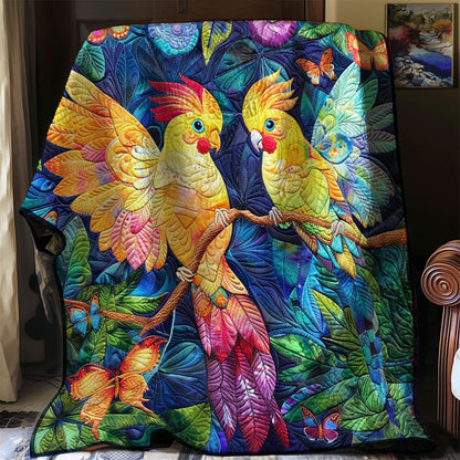 Colorful Cockatiel Couple WJ2308008CL Quilt