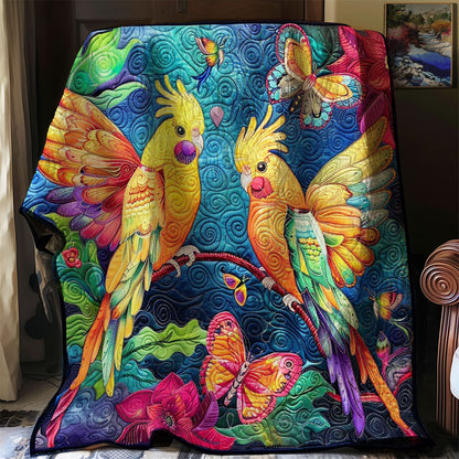 Colorful Cockatiel Couple WJ2608004CL Quilt