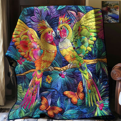 Colorful Cockatiel Couple WJ2608005CL Quilt