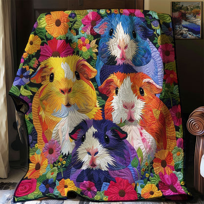 Colorful Flower Guinea Pigs WJ2708012CL Quilt