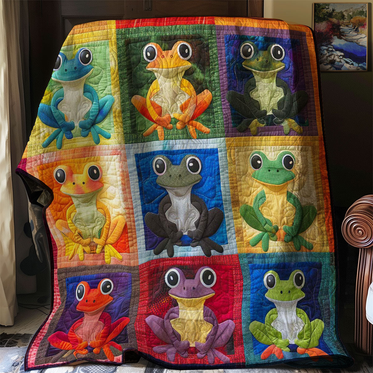 Colorful Frogs WJ2208006CL Quilt