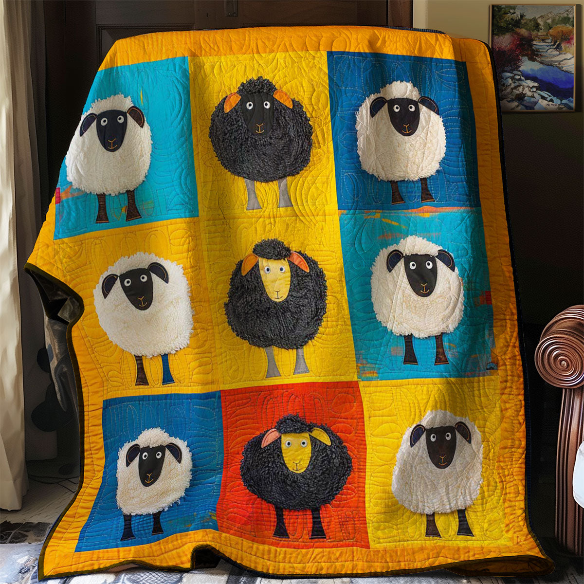 Colorful Sheep WJ1608010CL Quilt