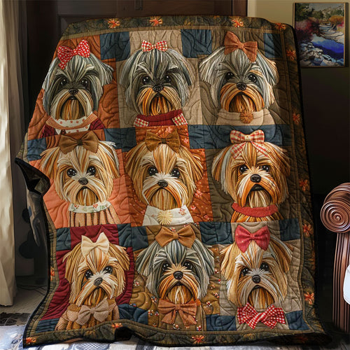 Cute Yorkshire Terrier Dogs WJ3107018CL Quilt