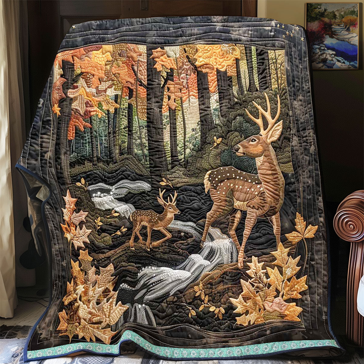 Deers In The Wood WJ1409006CL Quilt