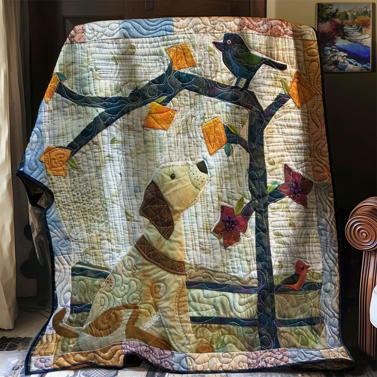 Dog And Bird WJ3007025CL Quilt