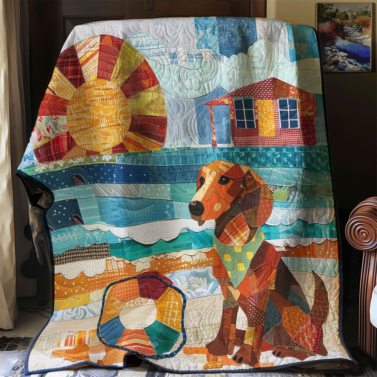 Dog By The Beach WJ3007030CL Quilt