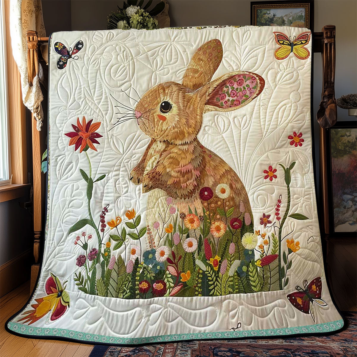 Flower Rabbit WJ2908008CL Quilt