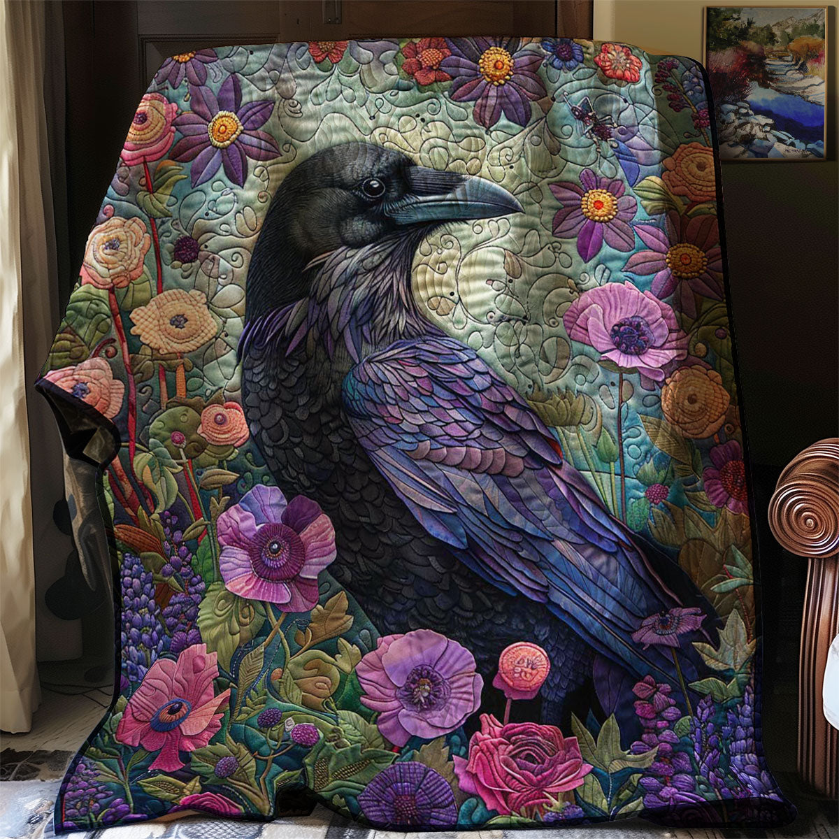 Flower Raven WJ2708015CL Quilt