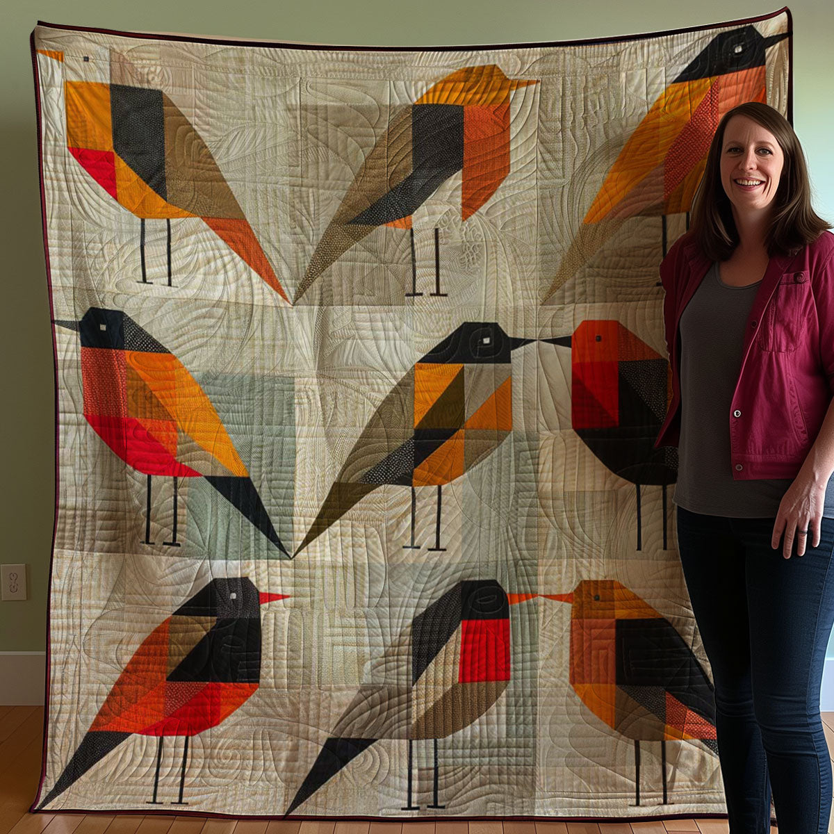 Geometric Bird WJ2707022CL Quilt