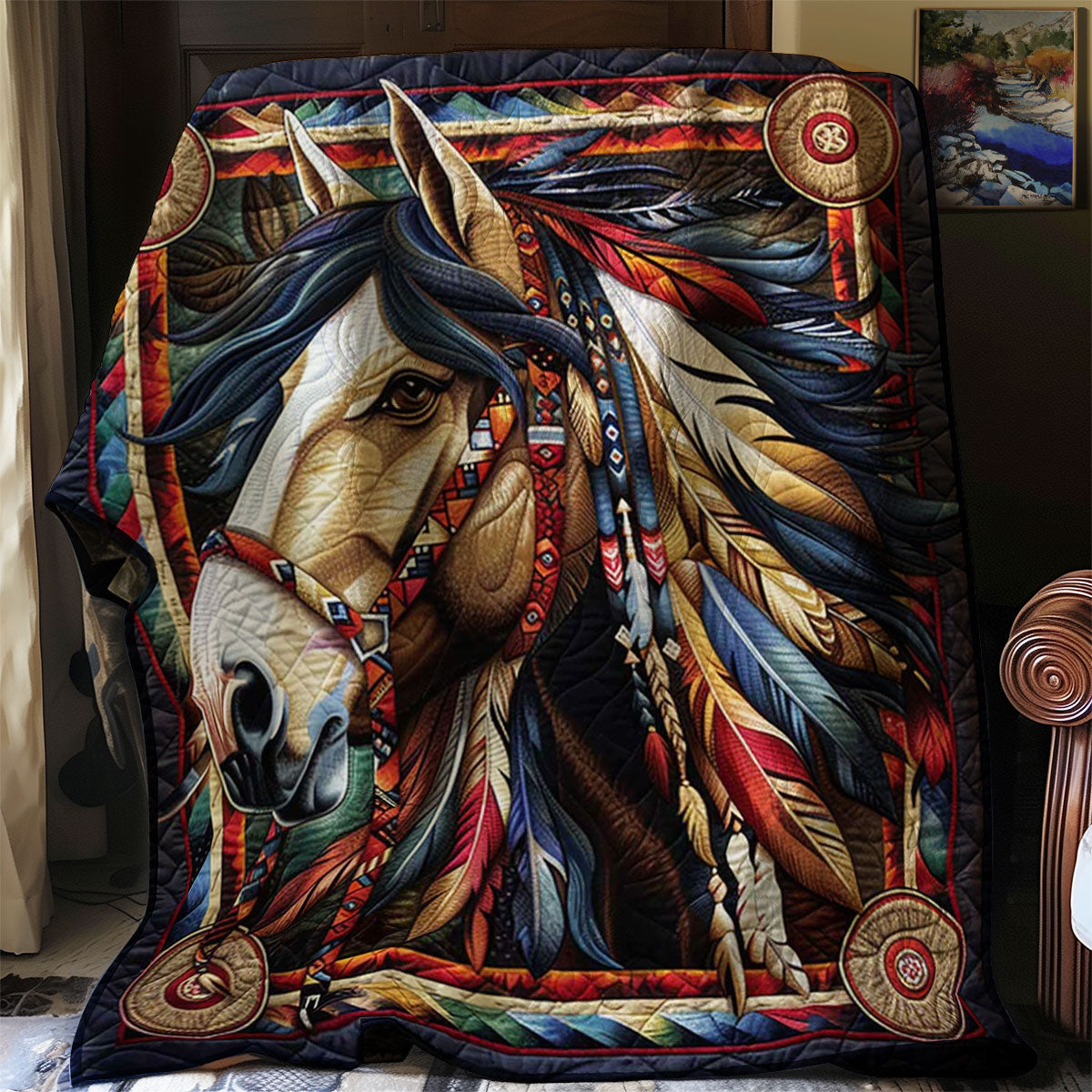 Horse Native American WJ1009019CL Quilt