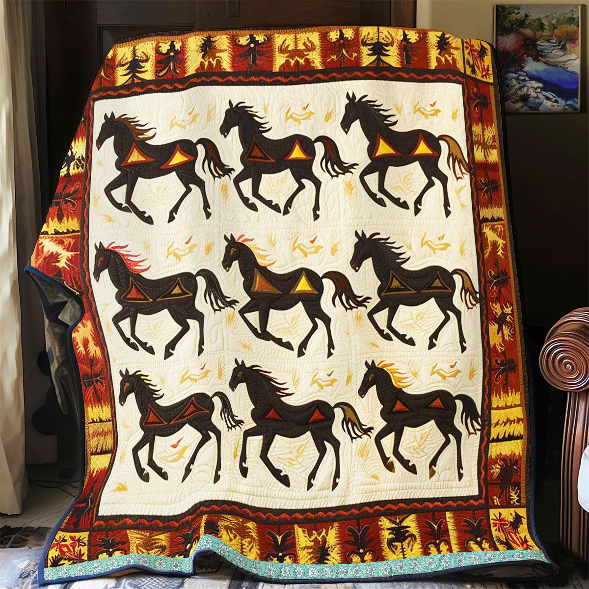 Horse Native American WJ1409015CL Quilt