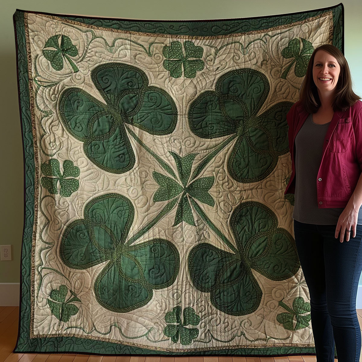 Irish Shamrock WJ2007031CL Quilt