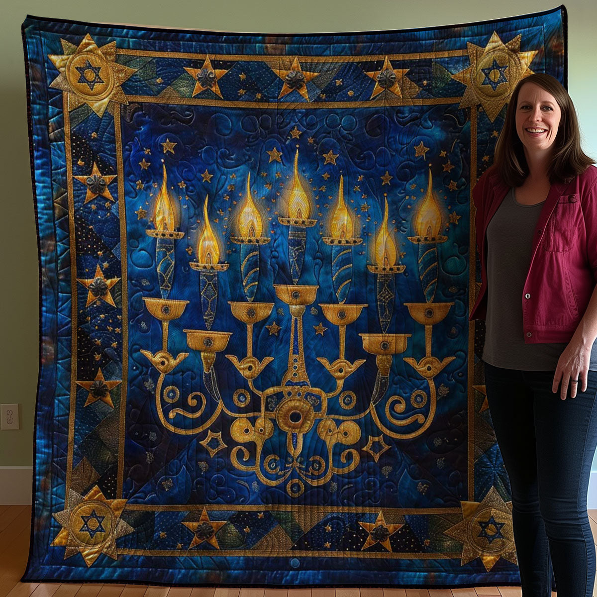 Jewish Hanukkah WJ2007032CL Quilt