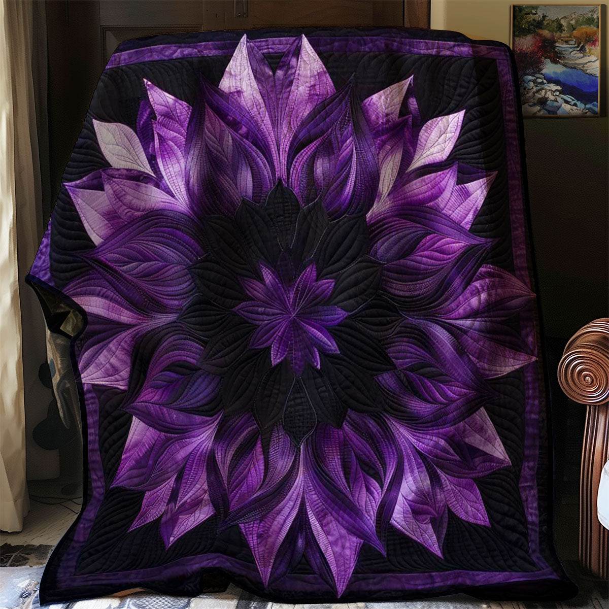 Mysterious Feathered Flower WJ2208015CL Quilt