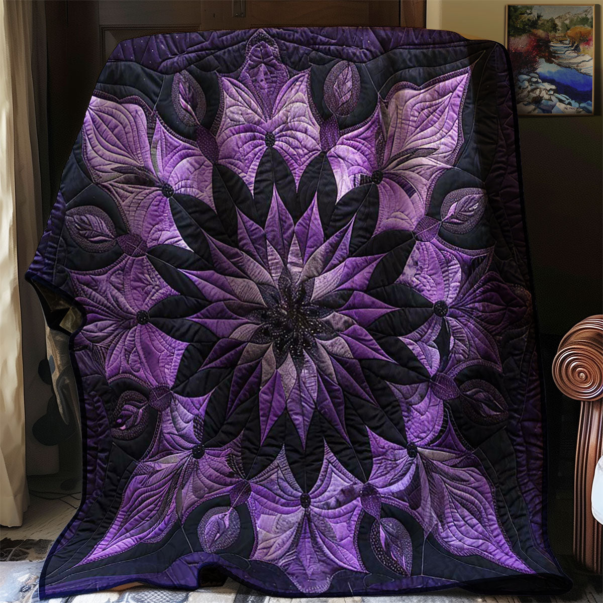 Mystic Purple Bloom WJ3008024CL Quilt