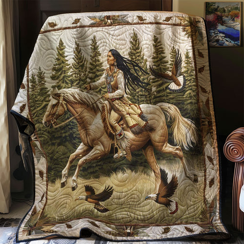 Native American Woman WJ0308027CL Quilt