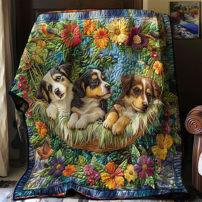 Puppies In The Garden WJ2708022CL Quilt