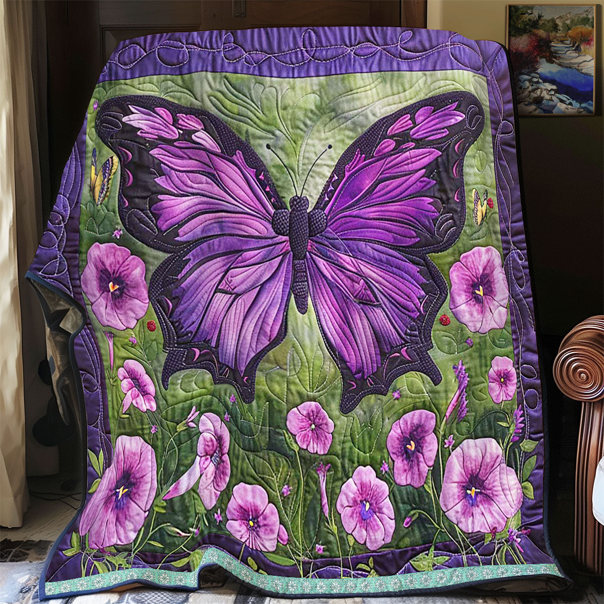 Purple Butterfly WJ1709022CL Quilt