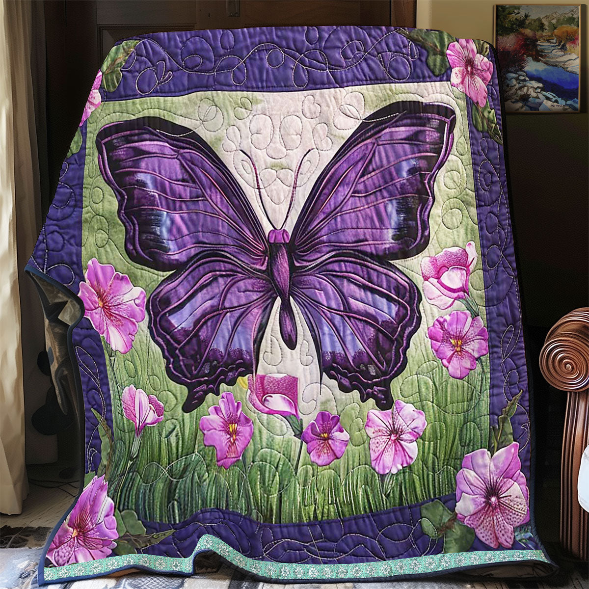 Purple Butterfly WJ1709025CL Quilt