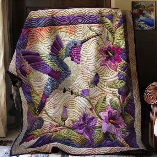 Purple Hummingbird WJ0608029CL Quilt