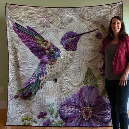 Purple Hummingbird WJ2607024CL Quilt