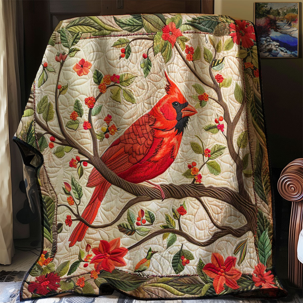 Red Cardinal WJ0208025CL Quilt