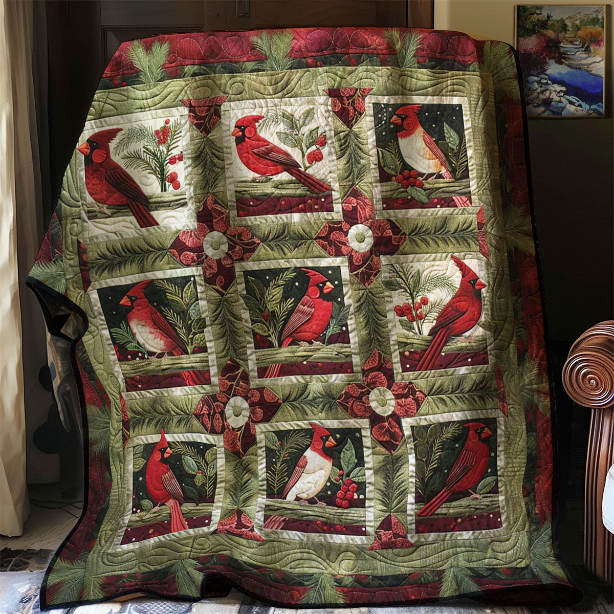 Red Cardinal WJ3107031CL Quilt
