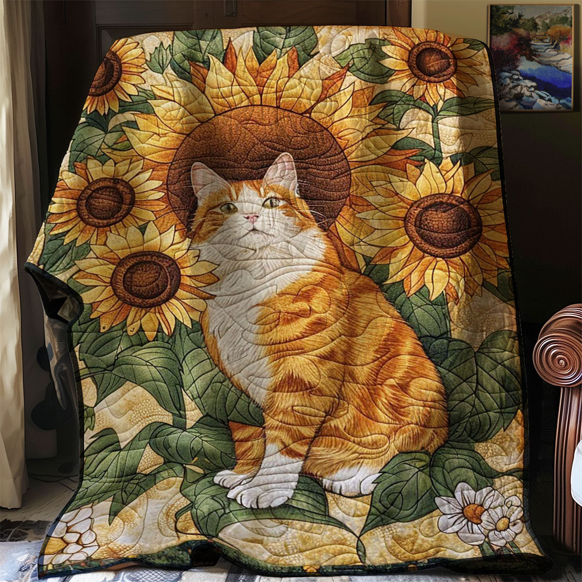 Sunflower Cat WJ3107033CL Quilt