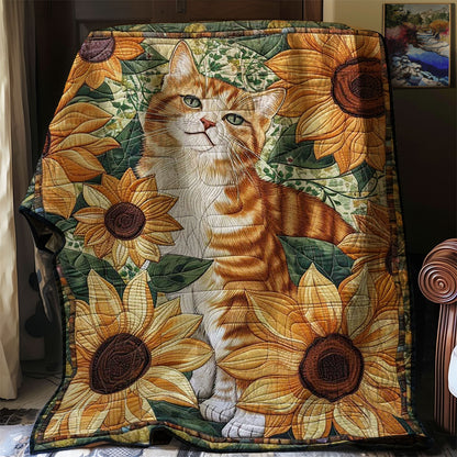 Sunflower Cat WJ3107036CL Quilt