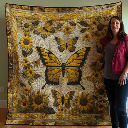 Sunflowers And Butterflies WJ2607034CL Quilt